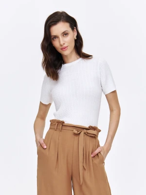 Sweter krótki rękaw biały - SWS0183BI sweter krótki rękaw - TOP SECRET - Odzieżowy sklep internetowy TOP SECRET