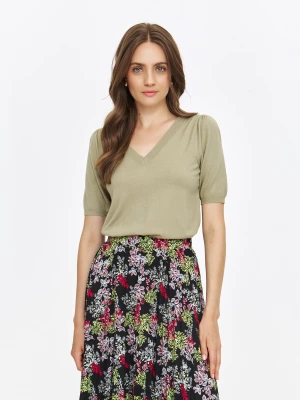 Sweter krótki rękaw zielony - SWS0184ZI sweter krótki rękaw - TOP SECRET - Odzieżowy sklep internetowy TOP SECRET