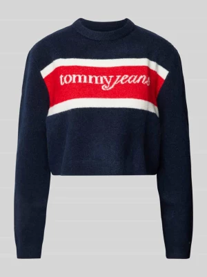 Sweter krótki z dzianiny z dodatkiem wełny model ‘SCRIPT’ Tommy Jeans