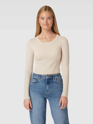 Sweter krótki z dzianiny z drobnym prążkowaniem model ‘KAROL’ Only