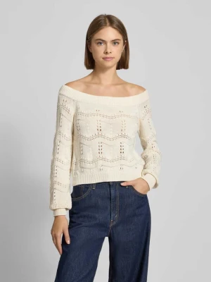 Sweter krótki z dzianiny z mieszanki bawełny model ‘VILDA LIFE’ Only
