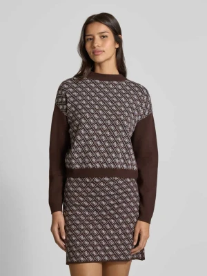 Sweter krótki z dzianiny z okrągłym dekoltem Guess