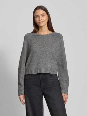 Sweter krótki z dzianiny z prążkowanymi wykończeniami Oui