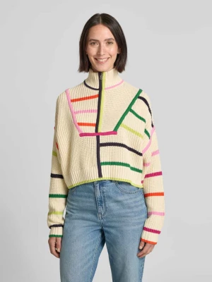Sweter krótki z dzianiny ze stójką Staud