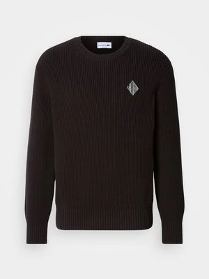 Sweter Lacoste ciemnobrązowy