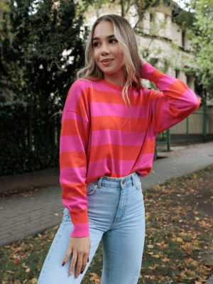 Sweter Lizzie Long Orange-Fuchsia LAURELLA