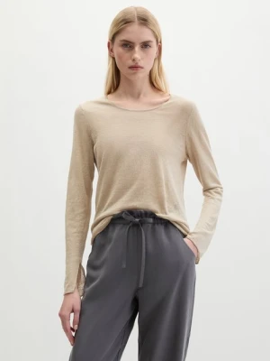 Sweter lniany regularny Marc O'Polo béžová