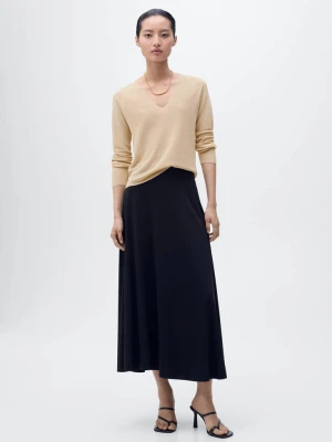 Sweter lureksowy z dekoltem w serek złoty - Kobieta - - MANGO