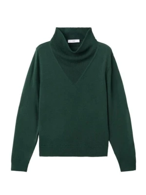 Sweter Mango ciemnozielony