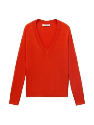 Sweter Mango pomarańczowy melanż