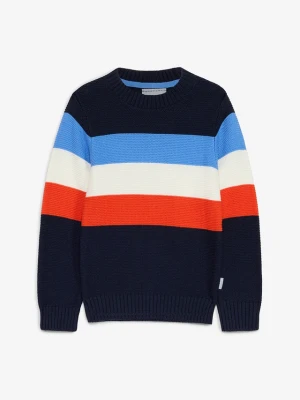 Sweter marki Lurchi z grubej dzianiny BonPrix niebieski
