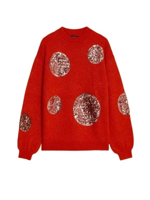 Sweter Marks & Spencer czerwony melanż