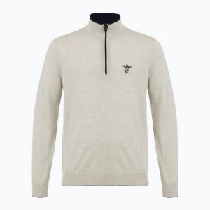 Zdjęcie produktu Sweter męski Aeronautica Militare 1/2 Zip stone melange Beżowy