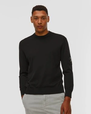 Sweter Męski C.p. Company Extrafine Merino Wool Crewneck Sweater Czarny CP Company