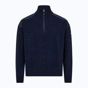 Sweter męski Dovre Ribbed Knit Half Zip navy Granatowy