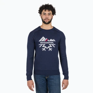 Sweter męski Rossignol Jacquard Crew Neck dark navy