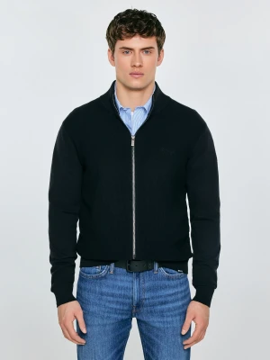 Sweter męski rozpinany ze stójką czarny Anton 906 BIG STAR