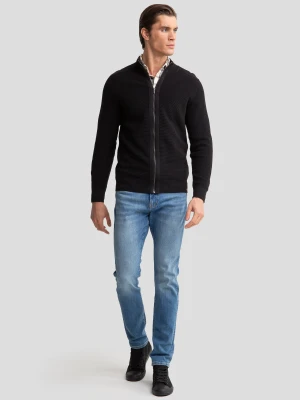 Sweter męski rozpinany ze stójką czarny Tonys 906 BIG STAR