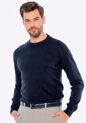 Sweter męski z bawełny granatowy Wittchen