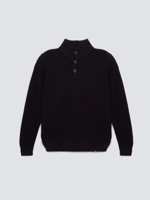 Sweter męski ze stójką czarny Neroni 906 BIG STAR