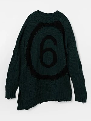 Sweter MM6 Maison Margiela ciemnozielony