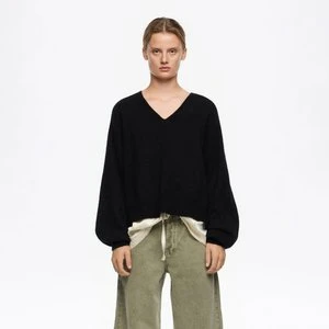 Sweter moher dekolt V czarny BIMBA Y LOLA