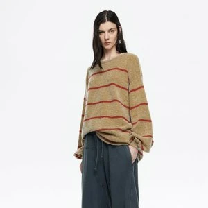 Sweter moher jasny khaki paski BIMBA Y LOLA