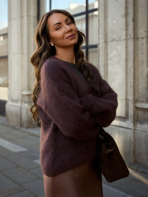 Sweter moherowy Brown Mirage ONE SIZE