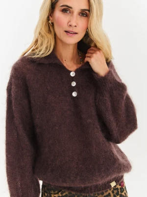 Sweter moherowy polo Tenebra ONE SIZE