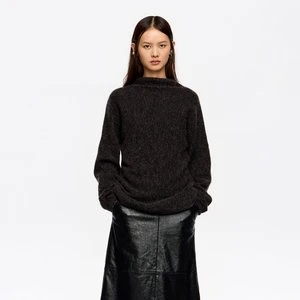 Sweter moherowy zabudowany dekolt ciemnoszary BIMBA Y LOLA