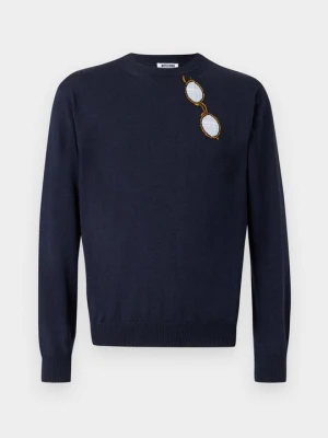 Sweter MOSCHINO granatowy