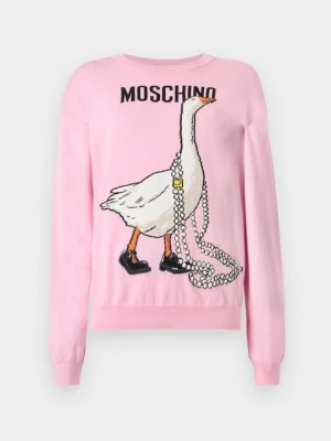 Sweter MOSCHINO jasnoróżowy