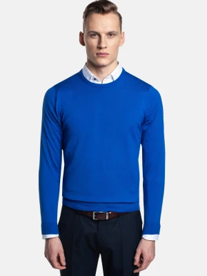 SWETER MOULIN Z OKRĄGŁYM DEKOLTEM NIEBIESKI Recman
