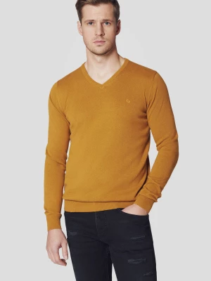 Sweter Musztardowy z Bawełną w Serek Lenny Lancerto
