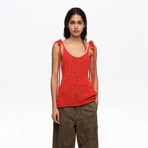 Sweter na ramiączkach kokarda czerwony BIMBA Y LOLA