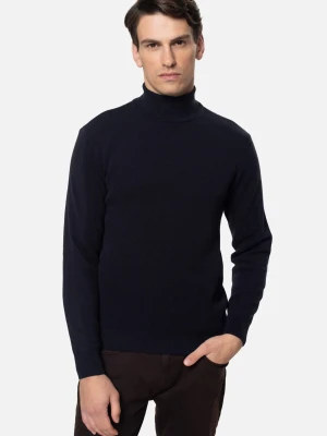 SWETER NARO GOLF GRANATOWY Z BAWEŁNĄ Recman