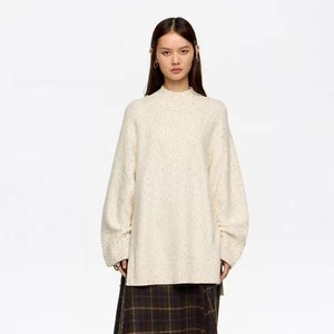 Sweter neps rozcięcia boczne kość słoniowa BIMBA Y LOLA