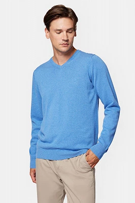 Sweter Niebieski z Bawełną w Serek Lenny Lancerto
