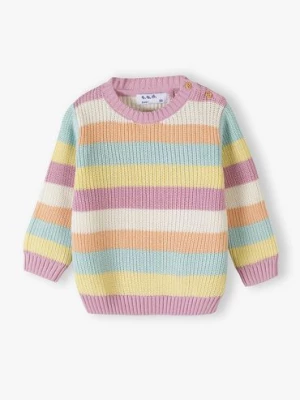 Sweter niemowlęcy w kolorowe paski - 5.10.15.