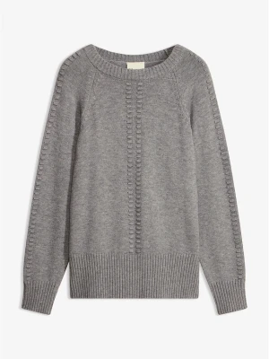Sweter nietoperzowy z wiskozą BonPrix szary