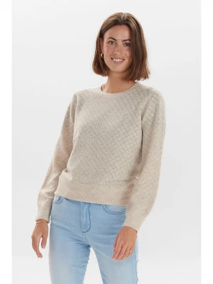 NÜMPH Sweter "Nualberta" w kolorze beżowym rozmiar: XXL