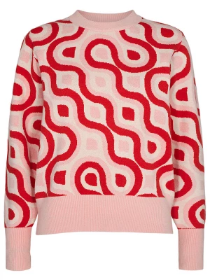 NÜMPH Sweter "Nunanja" w kolorze czerwono-jasnoróżowym rozmiar: XL