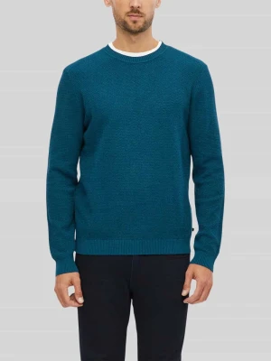 Sweter o fakturze strukturalnego splotu z czystej bawełny s.Oliver Błękitny