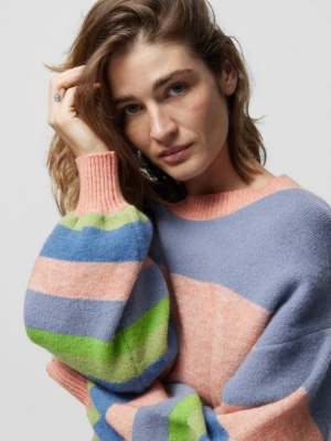 Sweter o kroju boxy damski - kolorowy OUTHORN