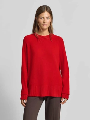 Sweter o kroju loose fit z czystego kaszmiru w imitacji dzianiny MYON Czerwony