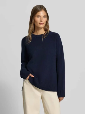 Sweter o kroju loose fit z czystego kaszmiru w imitacji dzianiny MYON Granatowy
