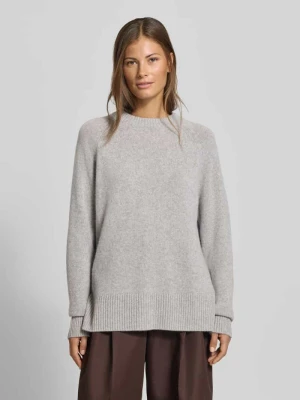 Sweter o kroju loose fit z czystego kaszmiru w imitacji dzianiny MYON Jasnoszary