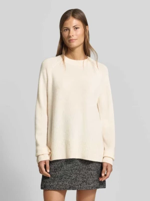 Sweter o kroju loose fit z czystego kaszmiru w imitacji dzianiny MYON Złamany biały
