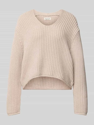 Sweter o kroju loose fit z mieszanki bawełny Marc O'Polo Kamienny