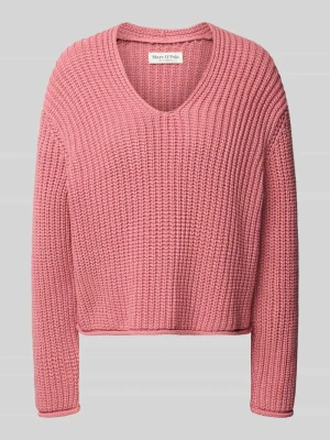 Sweter o kroju loose fit z mieszanki bawełny Marc O'Polo Mocnoróżowy